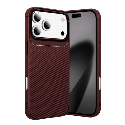 İphone 18 Pro Auto Focus Karbon Kapak - Bordo