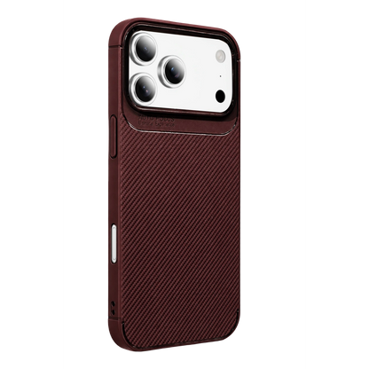 İphone 18 Pro Auto Focus Karbon Kapak - Bordo
