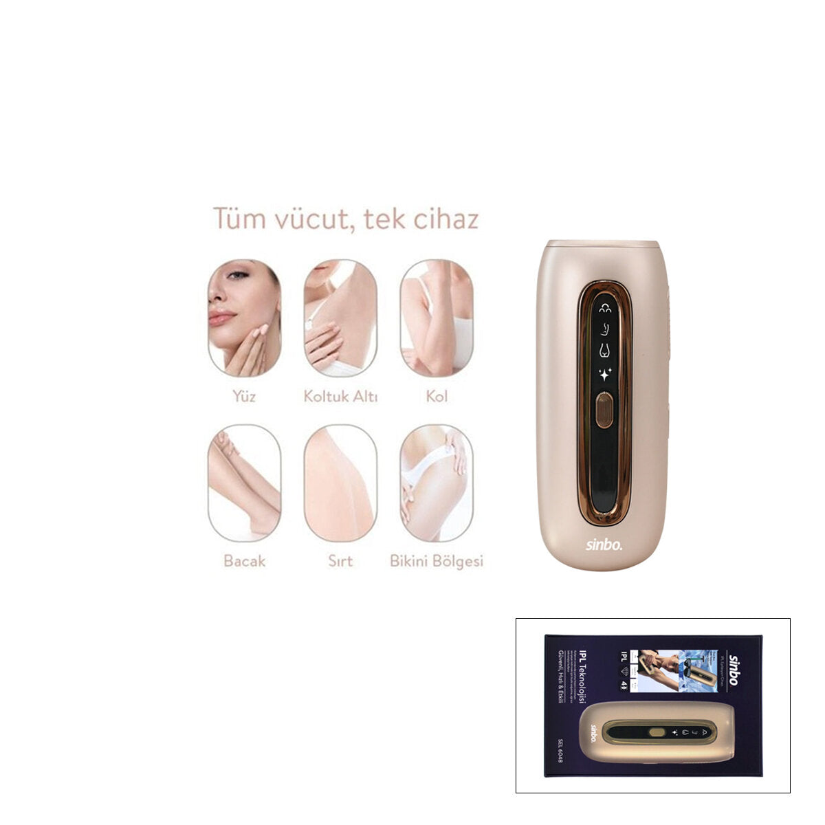 IPL 3İN1 BUZ LAZER EPİLATÖR - EPİLASYON CİHAZI 9 KADEME - LCD EKRAN TÜM VÜCUT UYGUN SEL-6048 (5643)