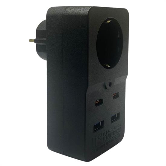 Isıya Dayanıklı Termal Akım Korumalı 1 Priz Girişli 2 USB Girişli 2 TYPE-C Girişli Pirz (5643)