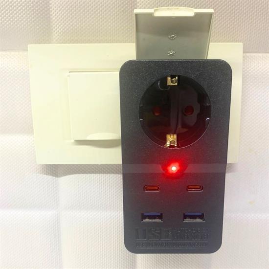 Isıya Dayanıklı Termal Akım Korumalı 1 Priz Girişli 2 USB Girişli 2 TYPE-C Girişli Pirz (5643)