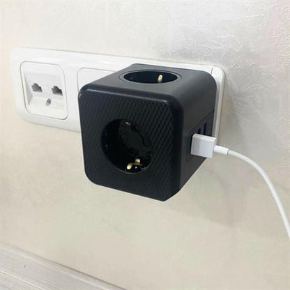 Isıya Dayanıklı Termal Akım Korumalı ve Çocuk Korumalı 3 Priz Girişli 3 USB Girişli Küp Priz (5643)
