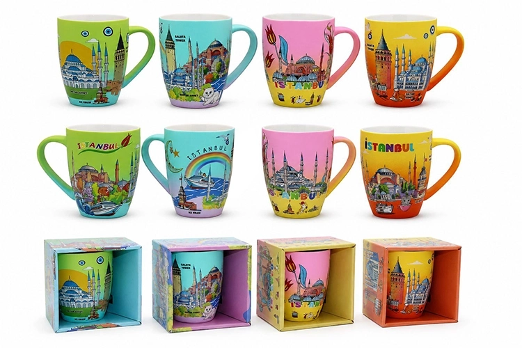 İstanbul Temalı Porselen Kupa Bardak Alk5832