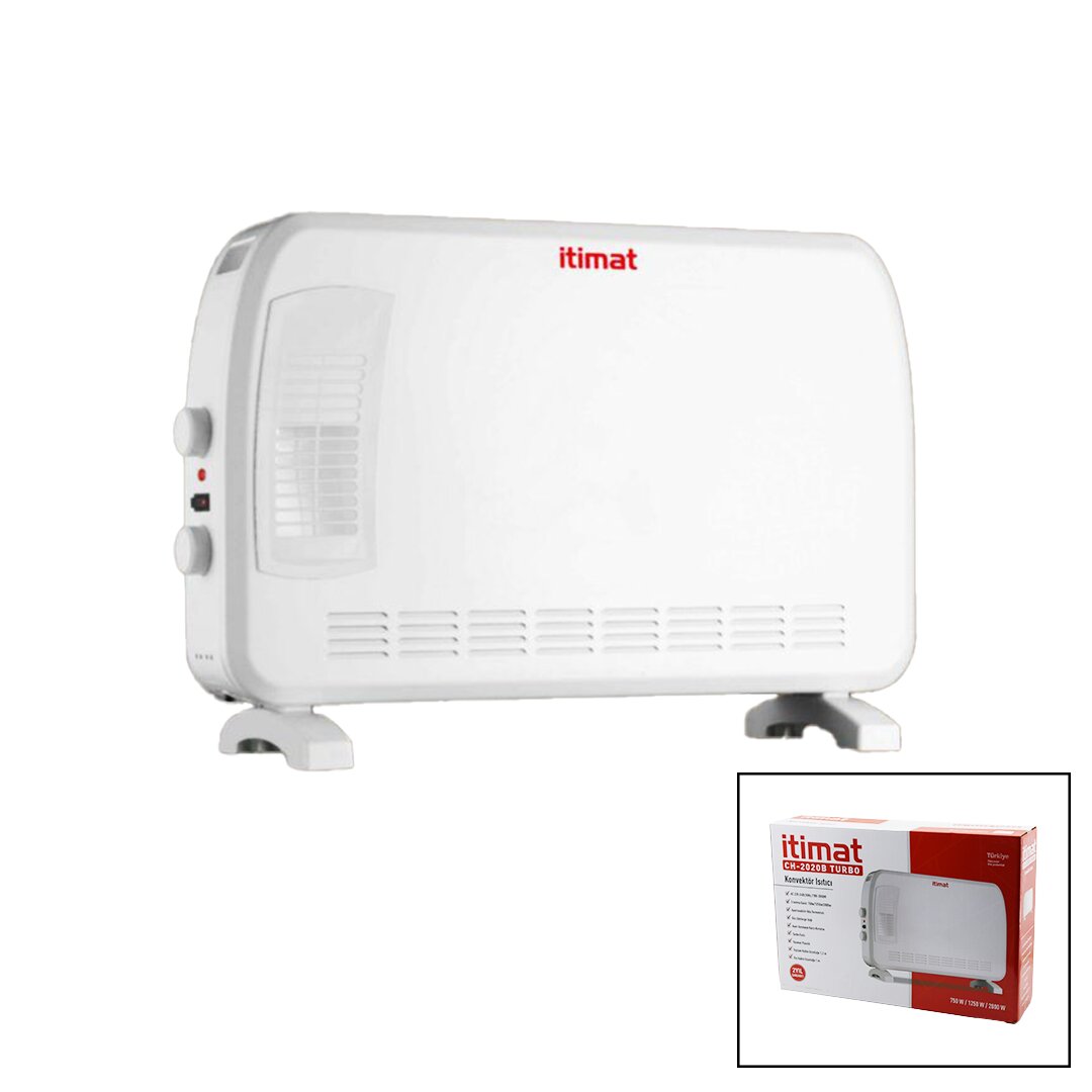 İTİMAT CH-2020B BÜYÜK BOY KONVEKTÖR ISITICI - SOBA ELEKTRİKLİ TURBO ISITMA 3-KADEME ISI AYARLANABİLİR TERMOSTAT=750-1250-2000W (5643)