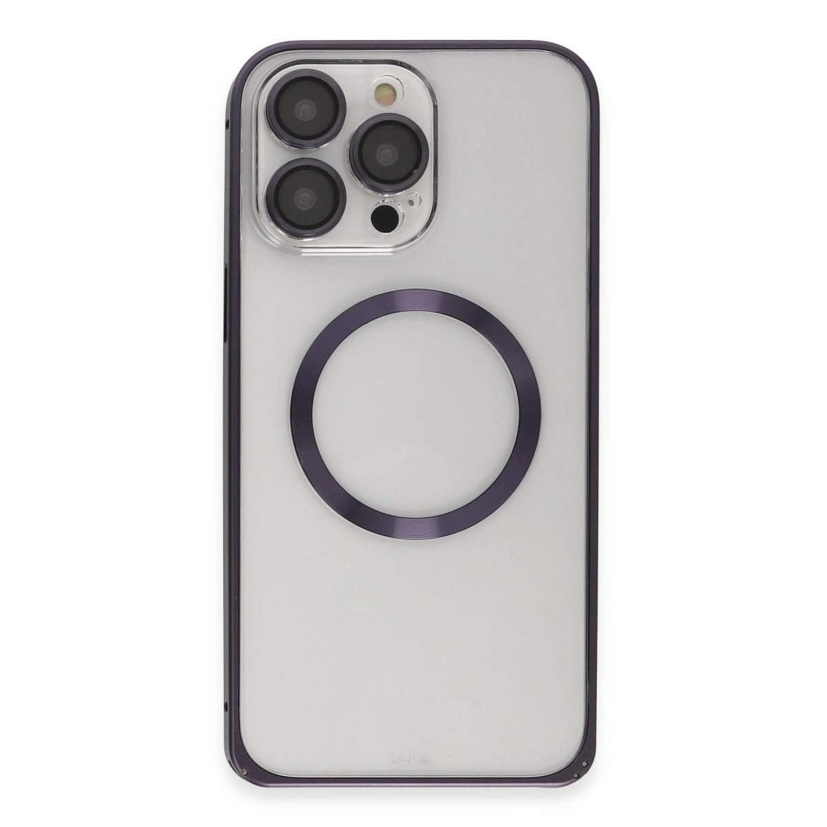 Joko İphone 14 Pro Kılıf Metal Bumper Magneticsafe Kapak - Derin Mor