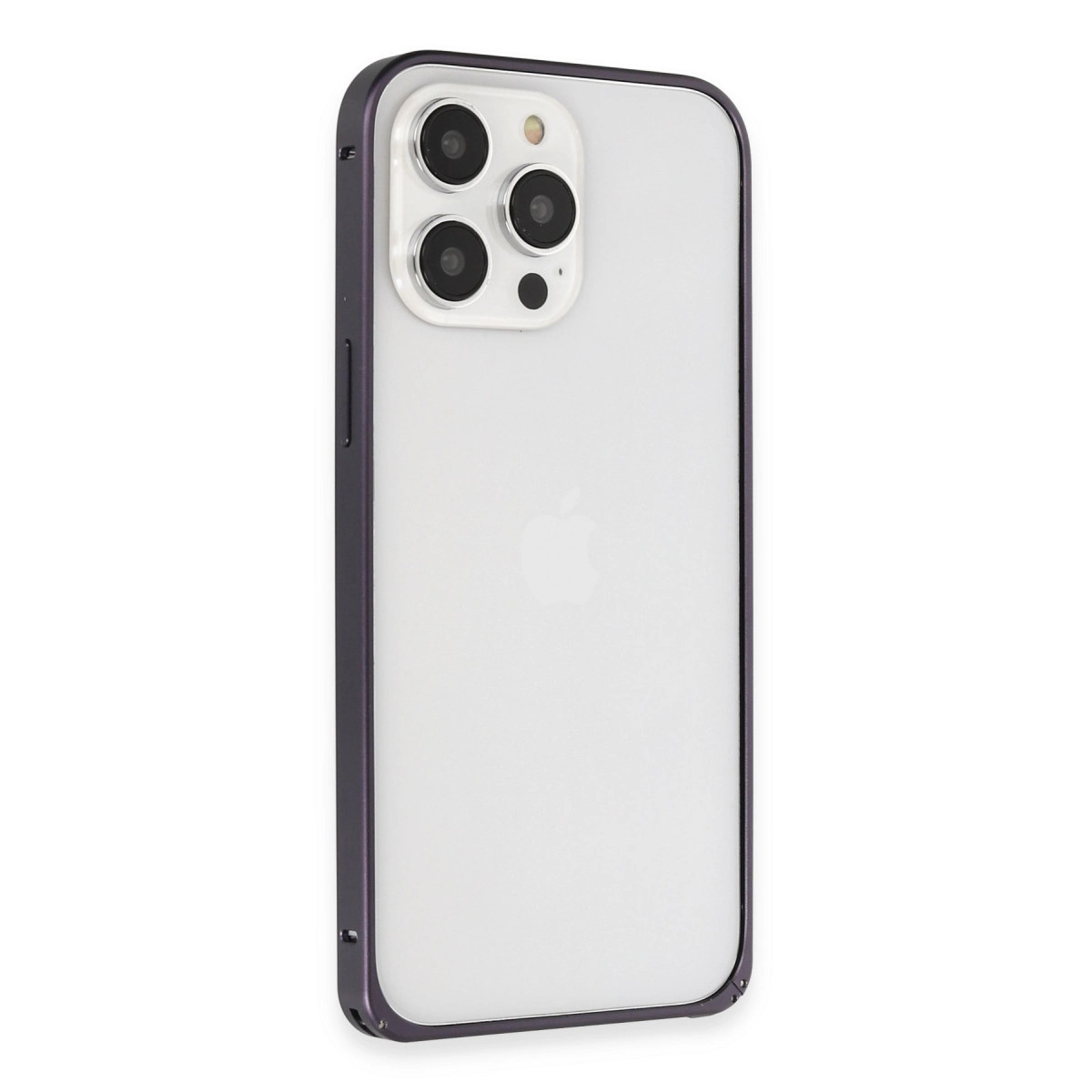 Joko İphone 14 Pro Kılıf Metal Bumper Magneticsafe Kapak - Derin Mor