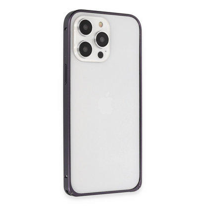 Joko İphone 14 Pro Kılıf Metal Bumper Magneticsafe Kapak - Derin Mor