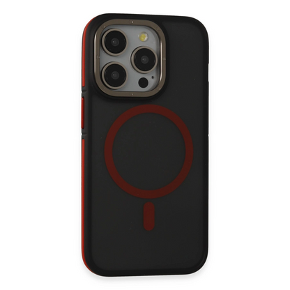 Joko İphone 14 Pro Max Kılıf Rocky Magsafe Kapak - Siyah-kırmızı