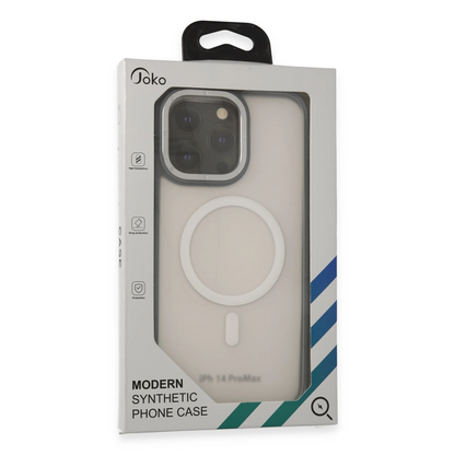 Joko İphone 14 Pro Max Kılıf Rocky Magsafe Kapak - Siyah-kırmızı