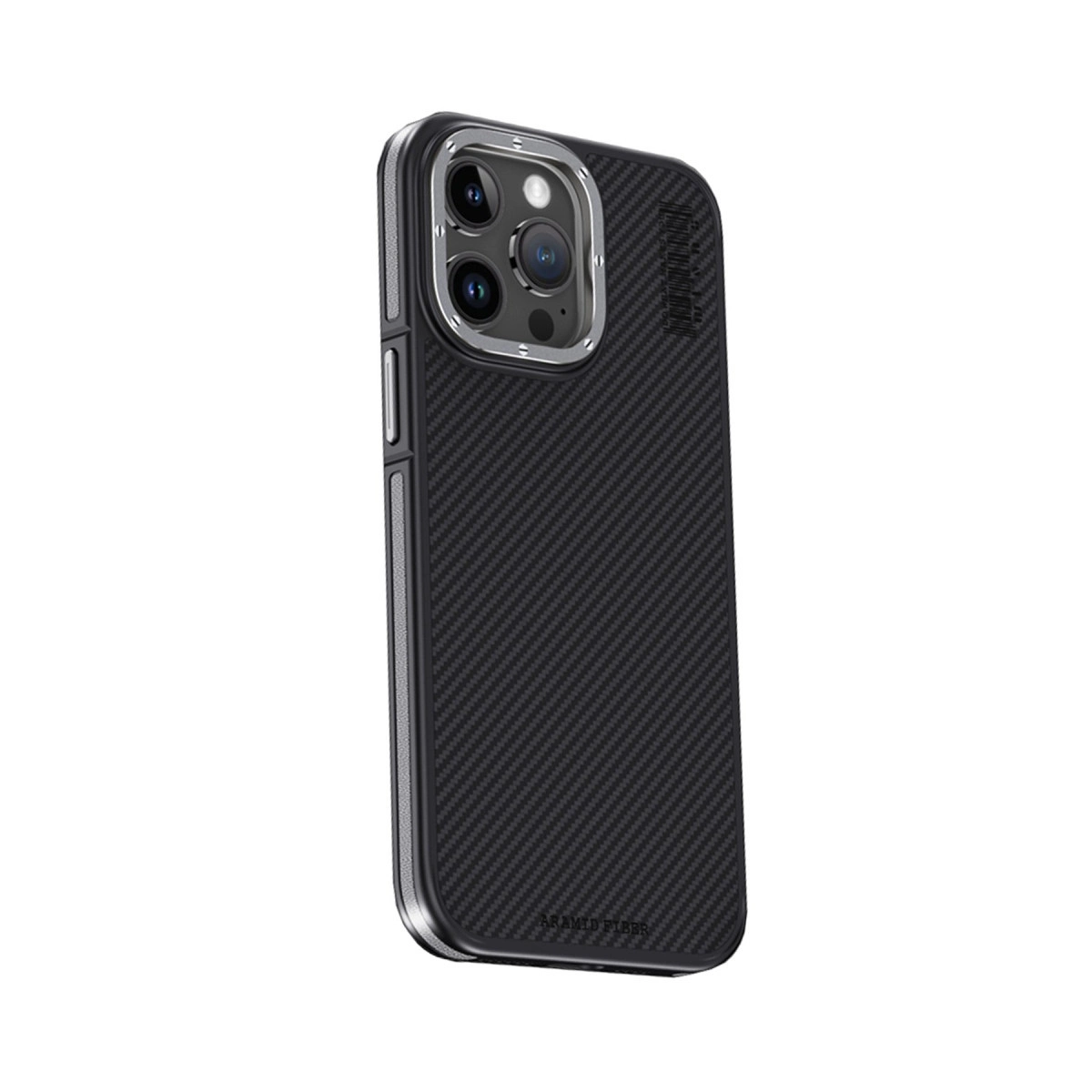 Joko İphone 15 Pro Max Kılıf Aramid 600d Kevlar Karbon Fiber Magsafe Kapak - Gri
