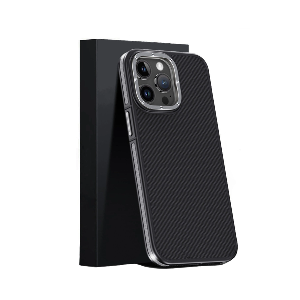 Joko İphone 15 Pro Max Kılıf Aramid 600d Kevlar Karbon Fiber Magsafe Kapak - Gri