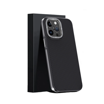 Joko İphone 15 Pro Max Kılıf Aramid 600d Kevlar Karbon Fiber Magsafe Kapak - Gri