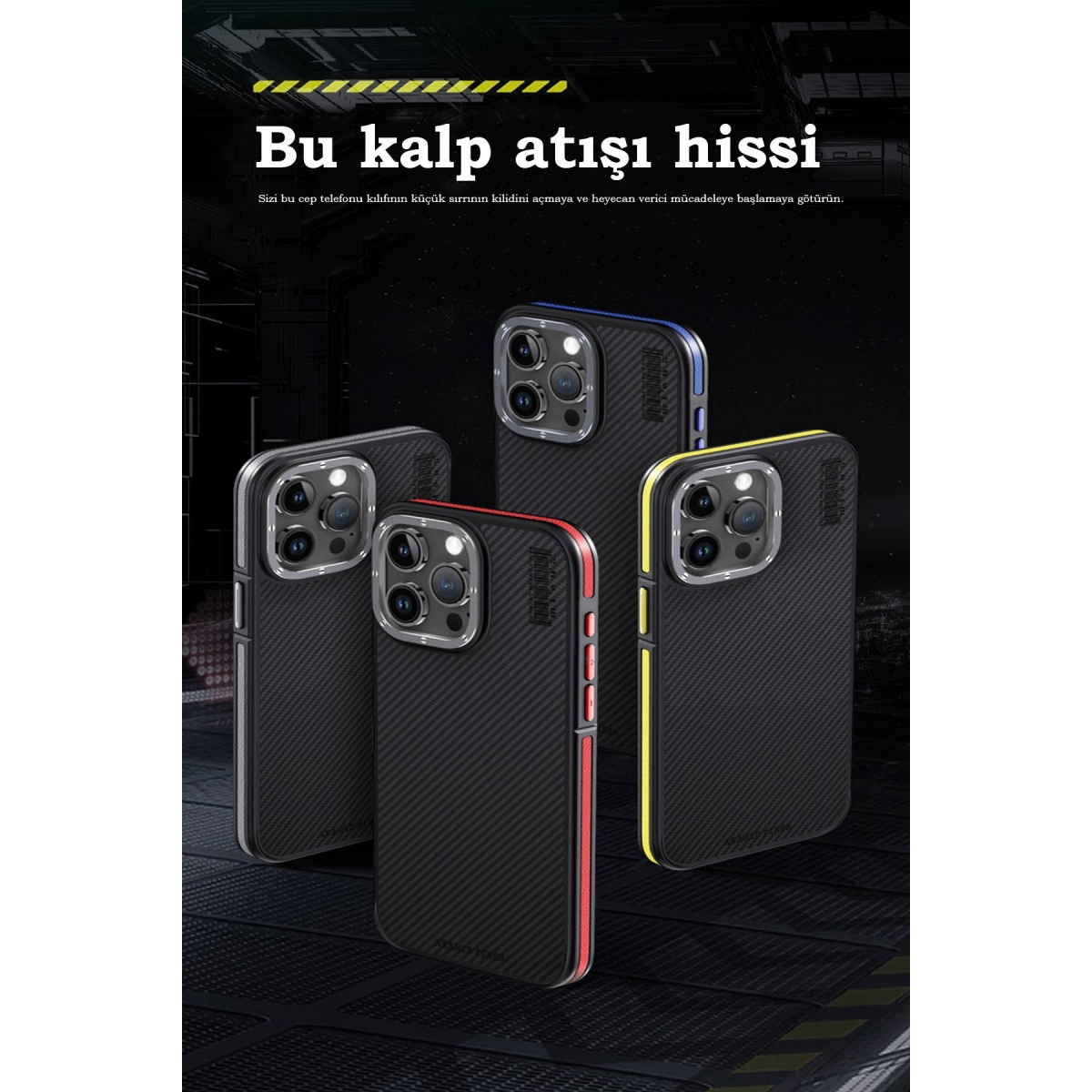 Joko İphone 15 Pro Max Kılıf Aramid 600d Kevlar Karbon Fiber Magsafe Kapak - Gri