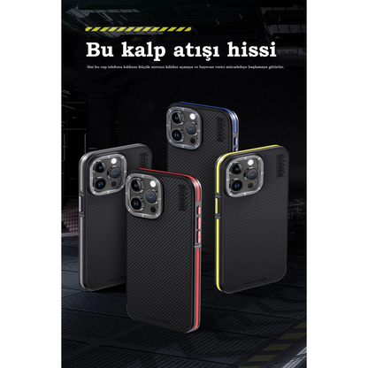 Joko İphone 15 Pro Max Kılıf Aramid 600d Kevlar Karbon Fiber Magsafe Kapak - Gri