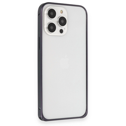 Joko İphone 15 Pro Max Kılıf Metal Bumper Magneticsafe Kapak - Lacivert