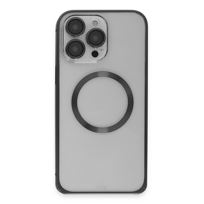 Joko İphone 15 Pro Max Kılıf Metal Bumper Magneticsafe Kapak - Siyah