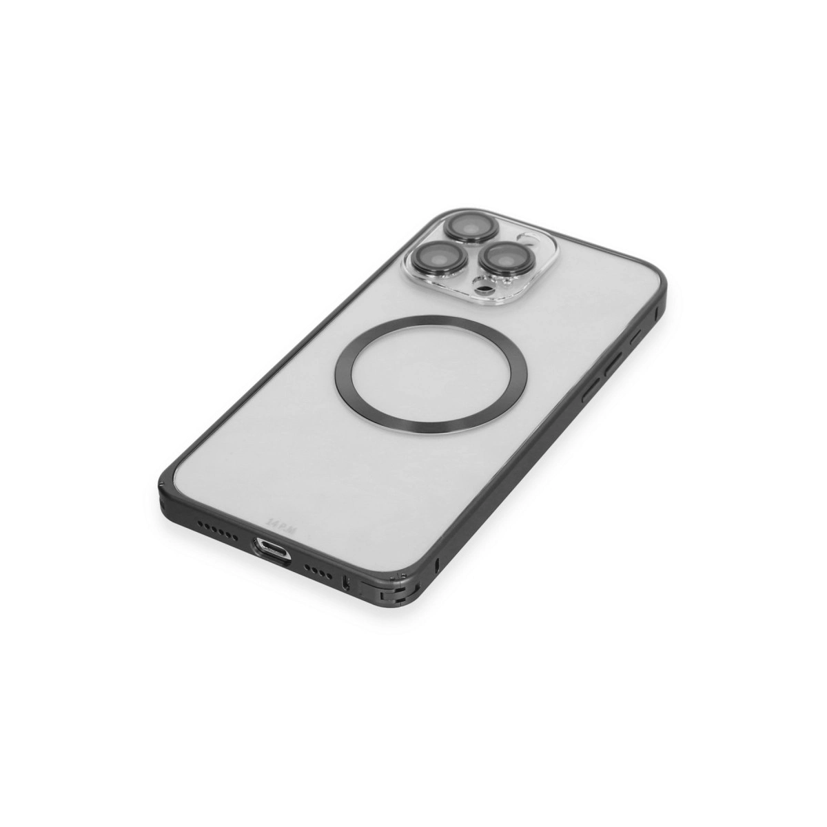 Joko İphone 15 Pro Max Kılıf Metal Bumper Magneticsafe Kapak - Siyah