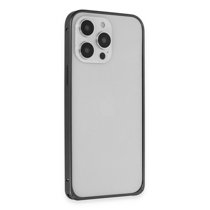 Joko İphone 15 Pro Max Metal Bumper Mat Kapak - Siyah