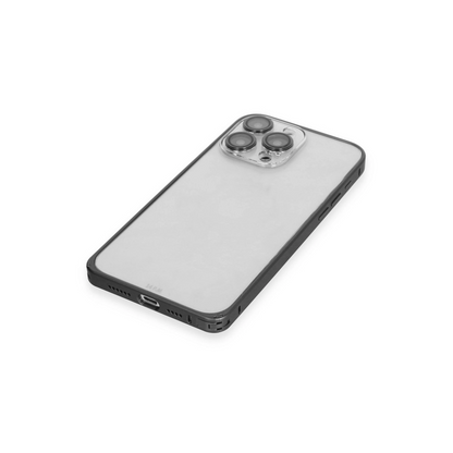 Joko İphone 15 Pro Max Metal Bumper Mat Kapak - Siyah