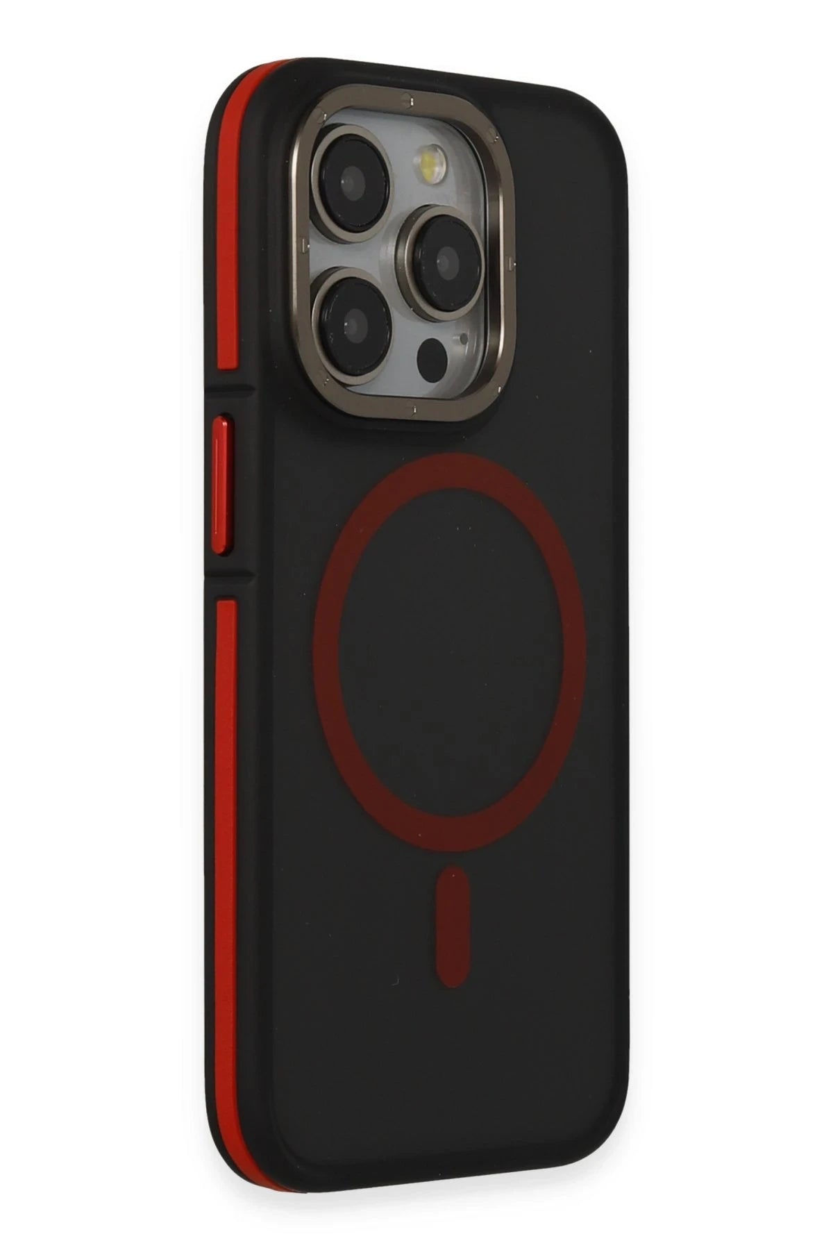 Joko Apple iPhone 15 Pro Max Rocky Magsafe Kapak - Siyah-Kırmızı