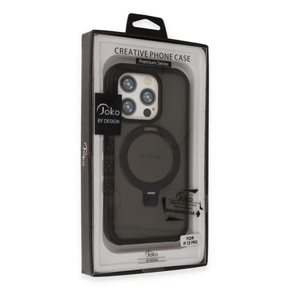Joko İphone 15 Pro Max Zorda Airbag Magsafe Standlı Kapak - Siyah