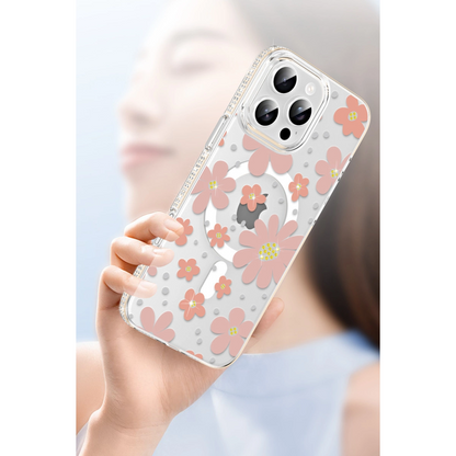 Joko İphone 16 Pro Floral Magsafe Kapak - Pembe