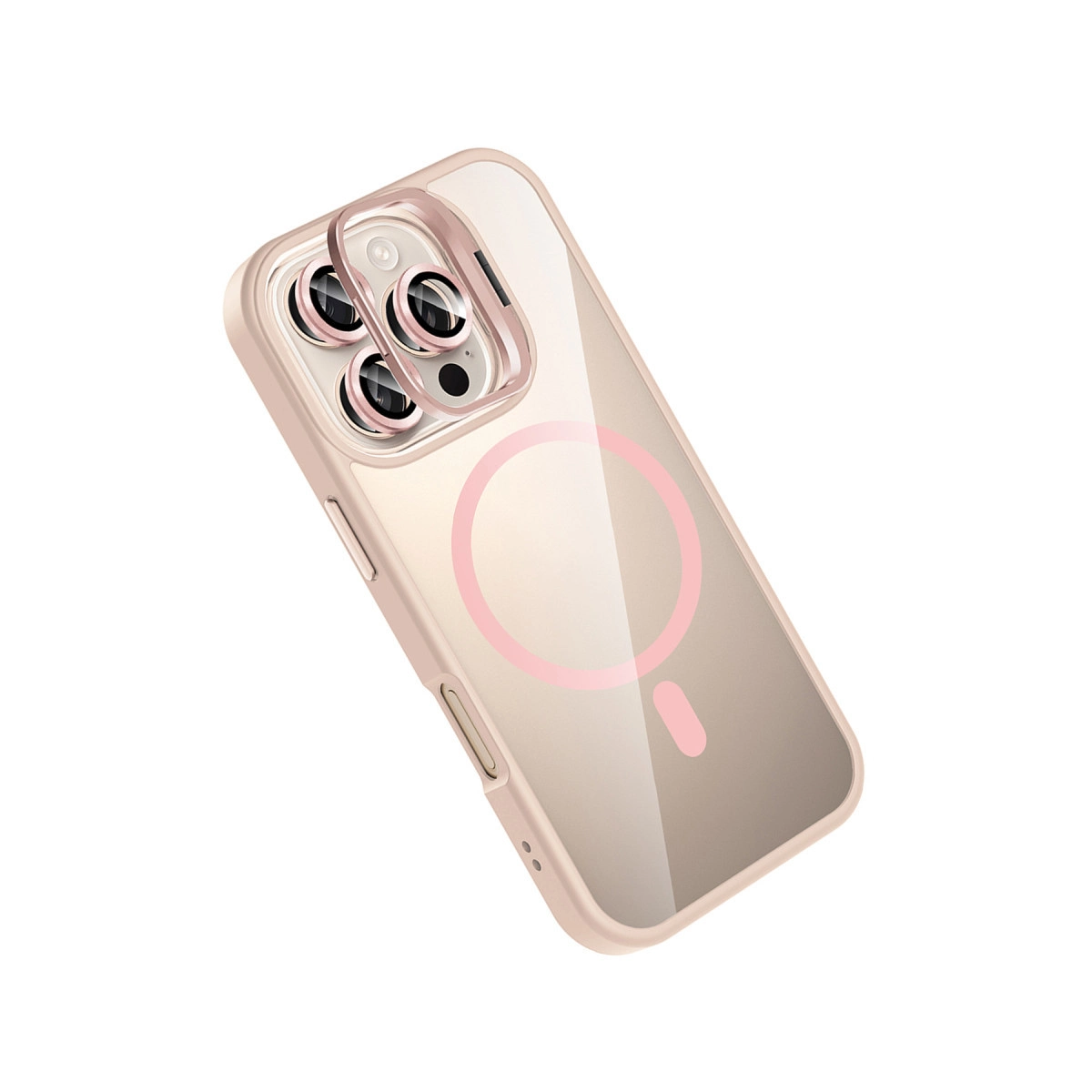 Joko İphone 16 Pro Max Remim Lensli Magsafe Standlı Kapak - Pembe