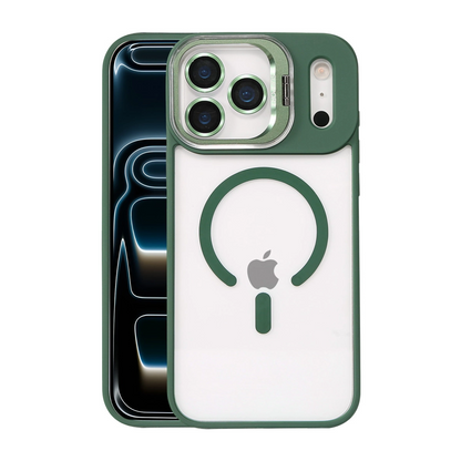 Joko İphone 17 Pro Max Remim Lensli Magsafe Standlı Kapak - Koyu Yeşil