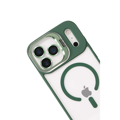 Joko İphone 17 Pro Max Remim Lensli Magsafe Standlı Kapak - Koyu Yeşil