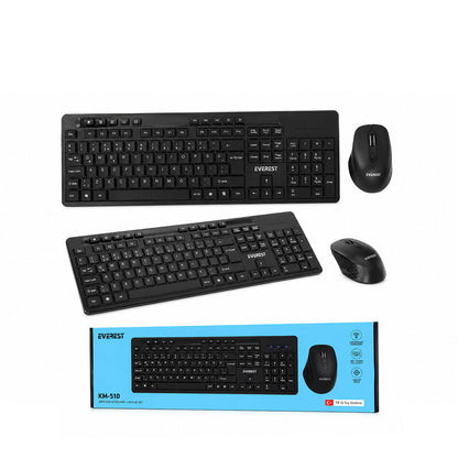KABLOSUZ MULTİMEDİA KLAVYE - MOUSE SETİ SİYAH Q KLAVYE KM-510 (5643)