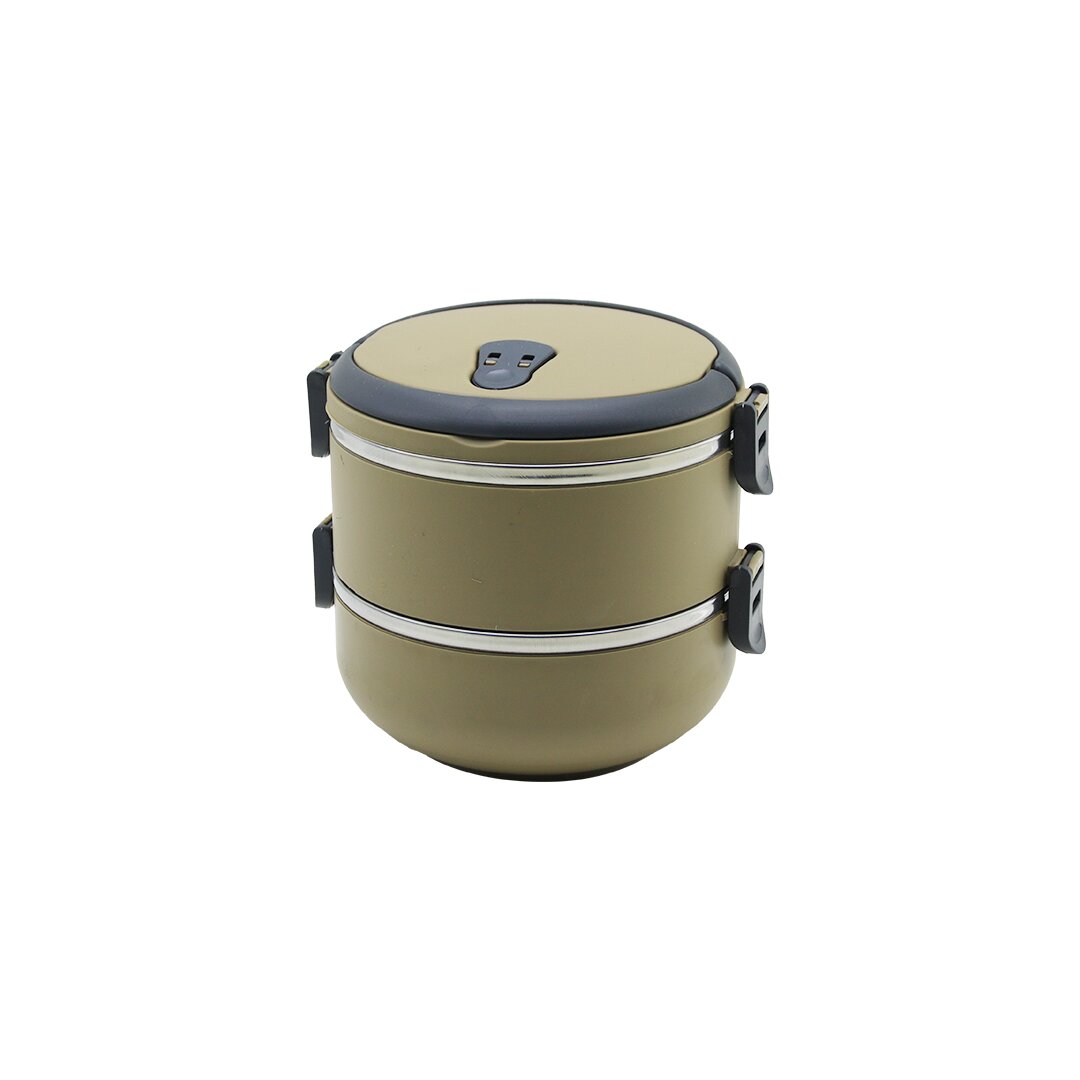 KAHVERENGİ 2Lİ SEFER TASI SAKLAMA KABI 1.2LT (5643)