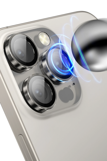 Keephone Apple iPhone 14 3D Spiral Alüminyum AR Kamera Lens Koruyucu - Siyah
