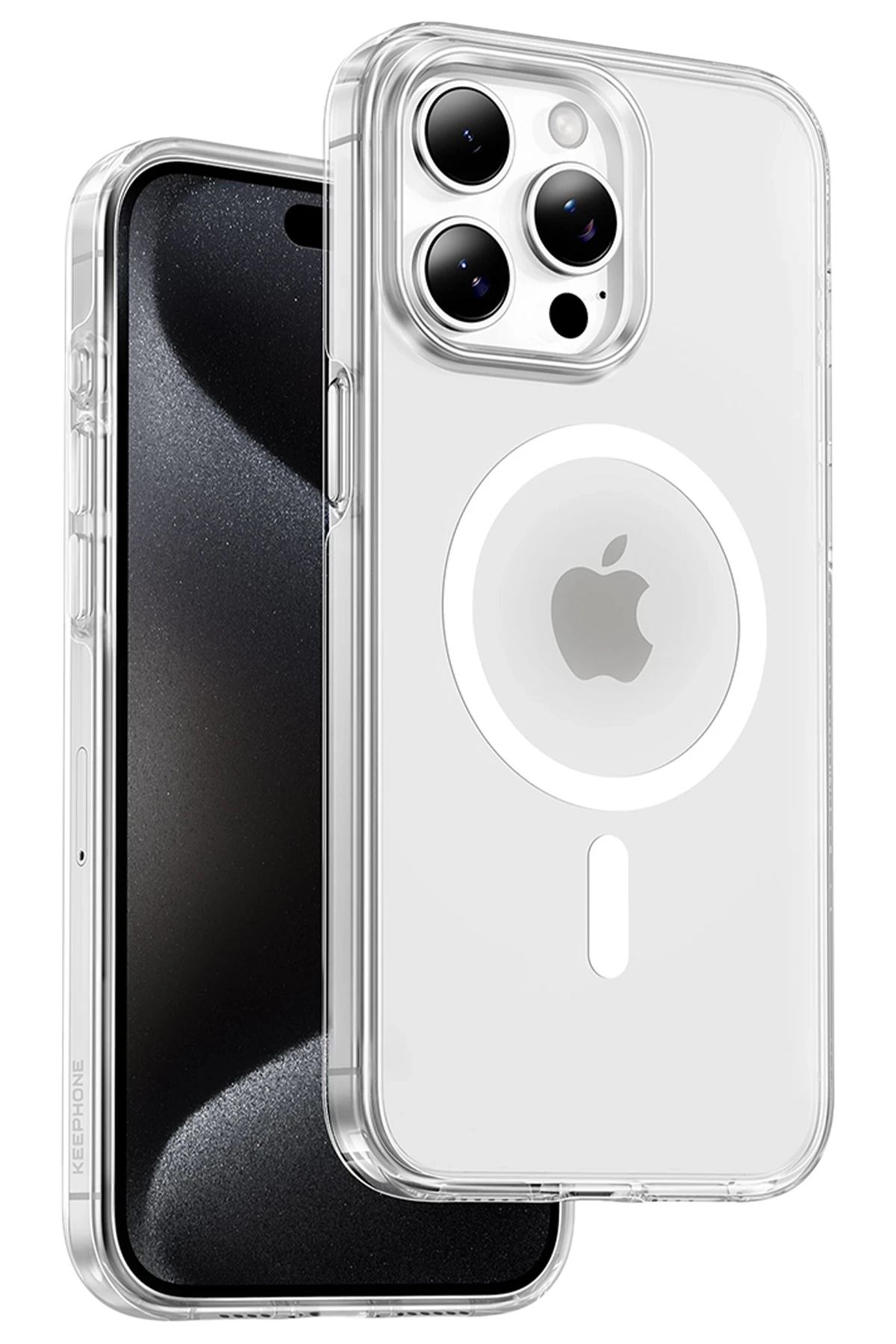 Keephone Apple iPhone 14 Pro Non Yellow Şeffaf Magsafe Kılıf - Şeffaf