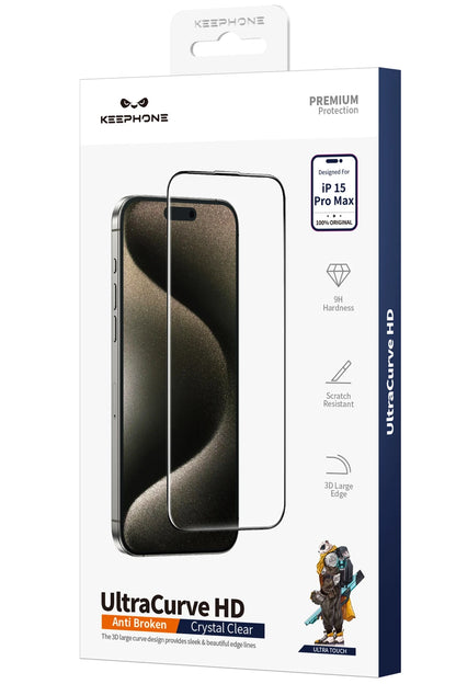 Keephone Apple iPhone 14 UltraCurve HD 3D Cam Ekran Koruyucu - Siyah