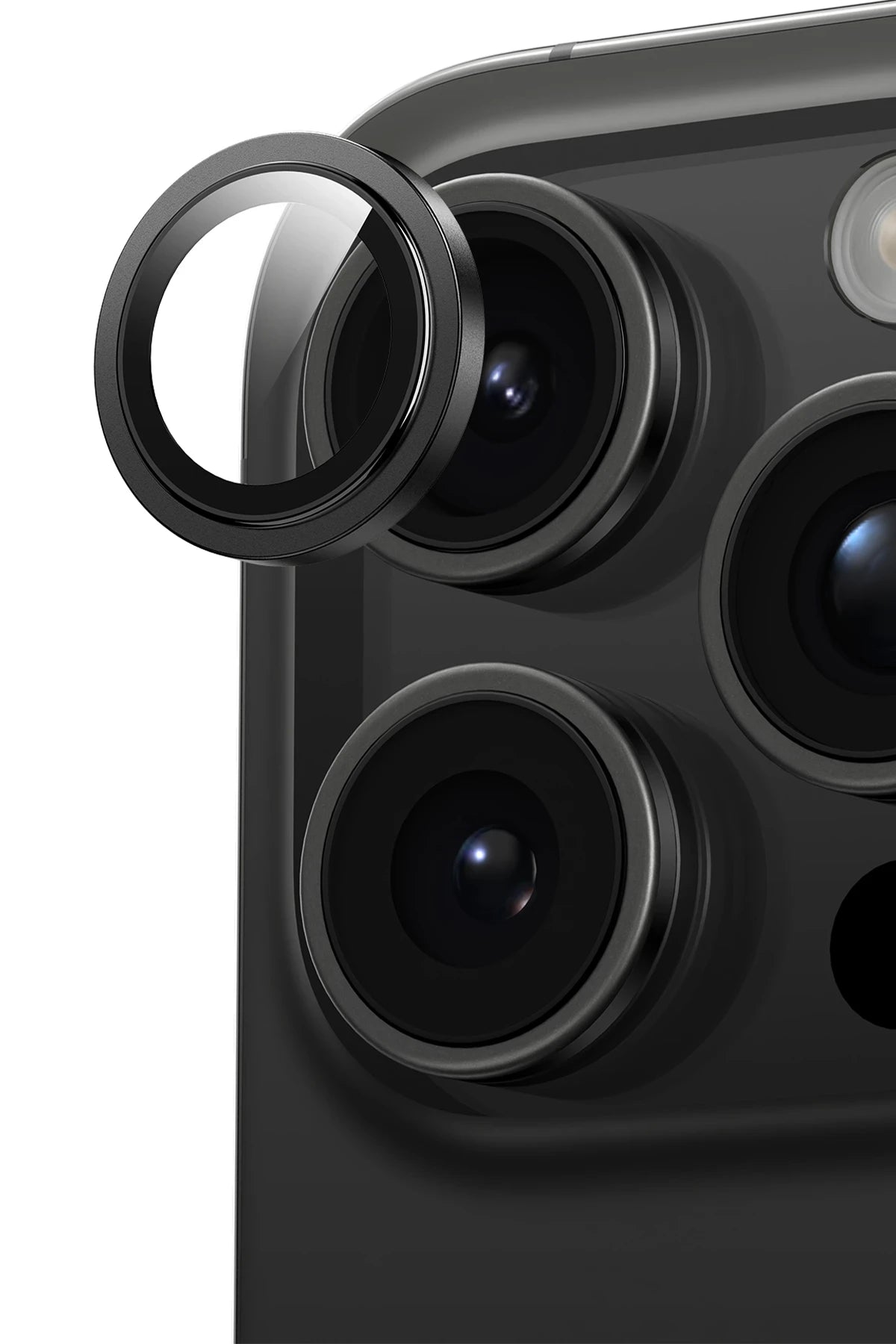 Keephone Apple iPhone 15 Capital Alüminyum AR Kamera Lens Koruyucu - Siyah