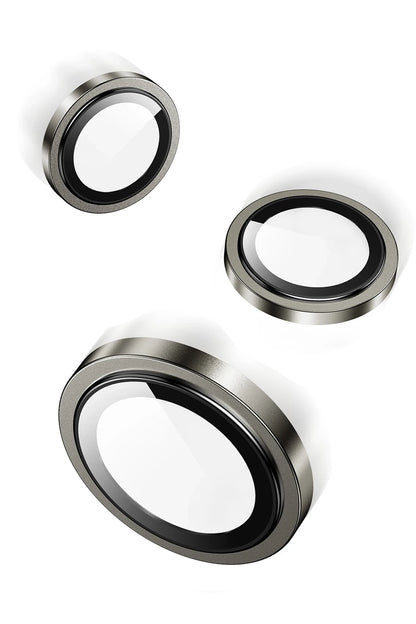 Keephone Apple iPhone 15 Capital Alüminyum AR Kamera Lens Koruyucu - Siyah