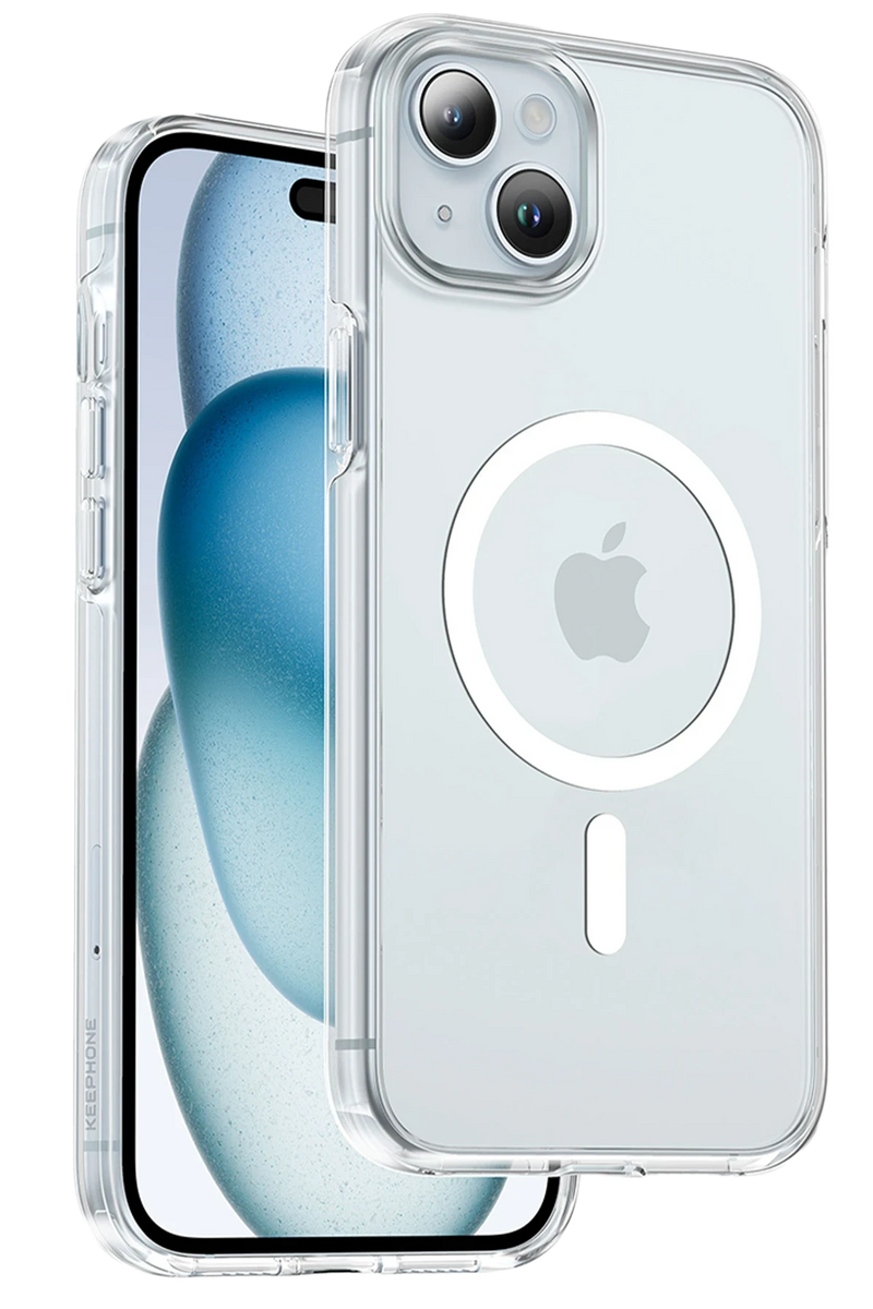 Keephone Apple iPhone 15 Plus Non Yellow Şeffaf Magsafe Kılıf - Şeffaf