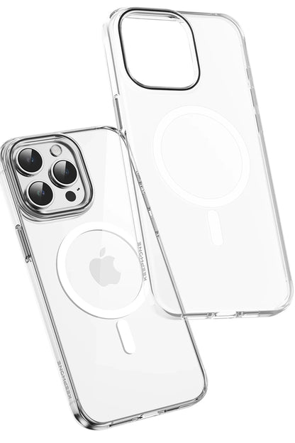 Keephone Apple iPhone 15 Pro Max Aurora Şeffaf Magsafe Kılıf - Siyah