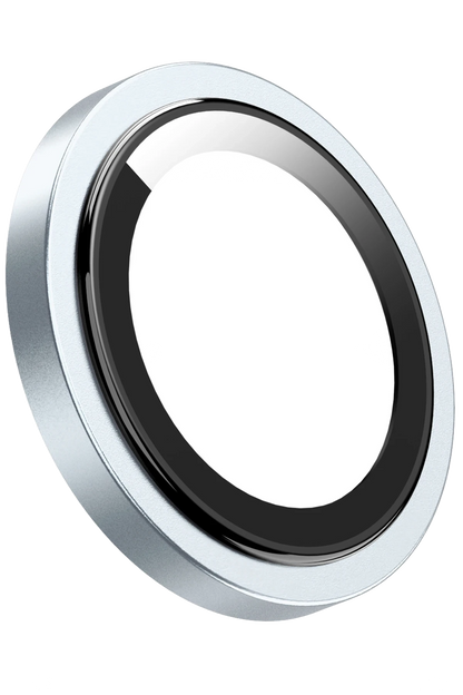 Keephone Apple iPhone 15 Pro Max Capital Alüminyum AR Kamera Lens Koruyucu - Mavi