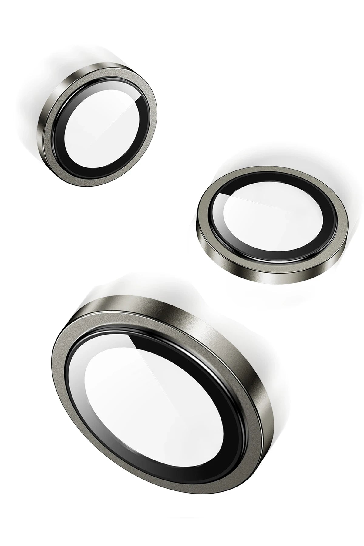 Keephone Apple iPhone 15 Pro Max Capital Alüminyum AR Kamera Lens Koruyucu - Mavi