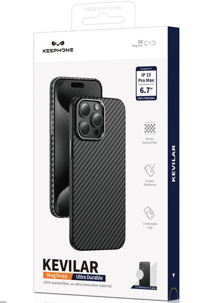 Keephone Apple iPhone 15 Pro Max Kevlar Magsafe Kılıf - Siyah