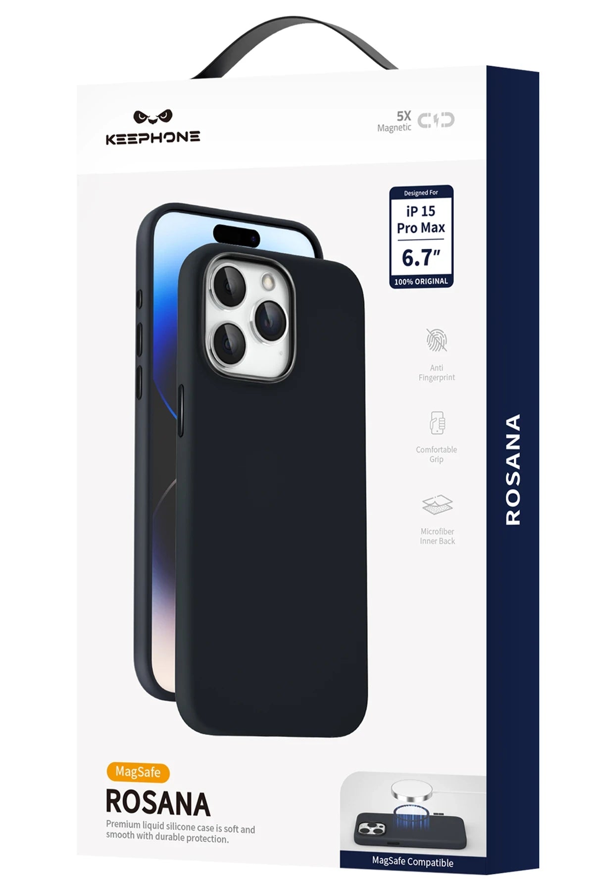 Keephone Apple iPhone 15 Pro Max Rosana Silikon Kılıf - Siyah