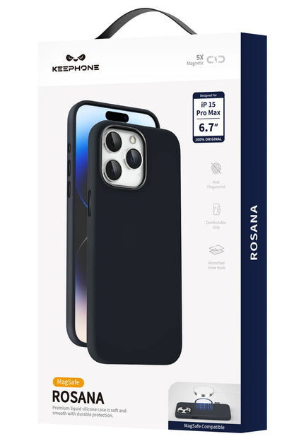 Keephone Apple iPhone 15 Pro Max Rosana Silikon Kılıf - Siyah