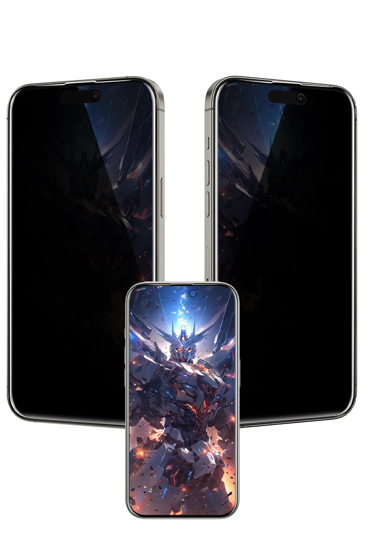 Keephone Apple iPhone 15 Pro Max UltraCurve Privacy 3D Cam Ekran Koruyucu - Siyah
