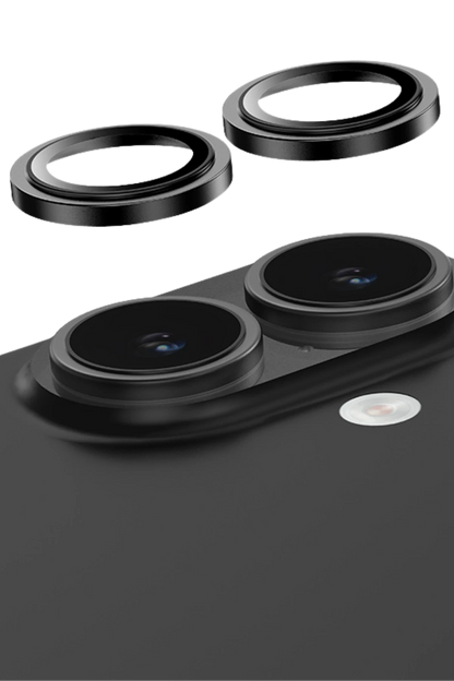 Keephone Apple iPhone 16 Capital Alüminyum AR Kamera Lens Koruyucu - Siyah