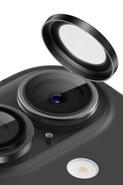 Keephone Apple iPhone 16 Capital Alüminyum AR Kamera Lens Koruyucu - Siyah