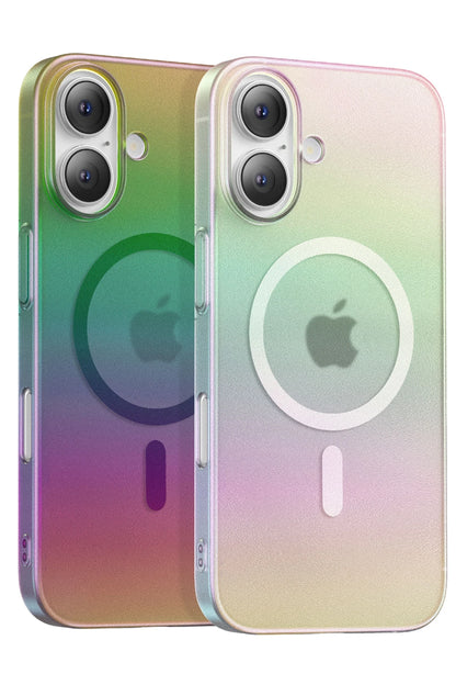Keephone Apple iPhone 16 Fantasia Gökkuşağı Magsafe Kılıf - Siyah