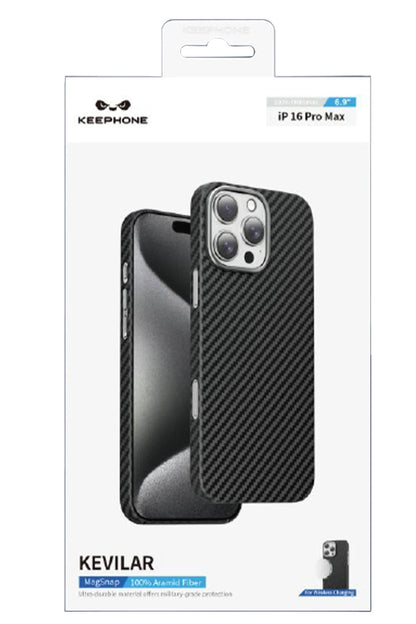 Keephone Apple iPhone 16 Kevlar Magsafe Kılıf - Siyah
