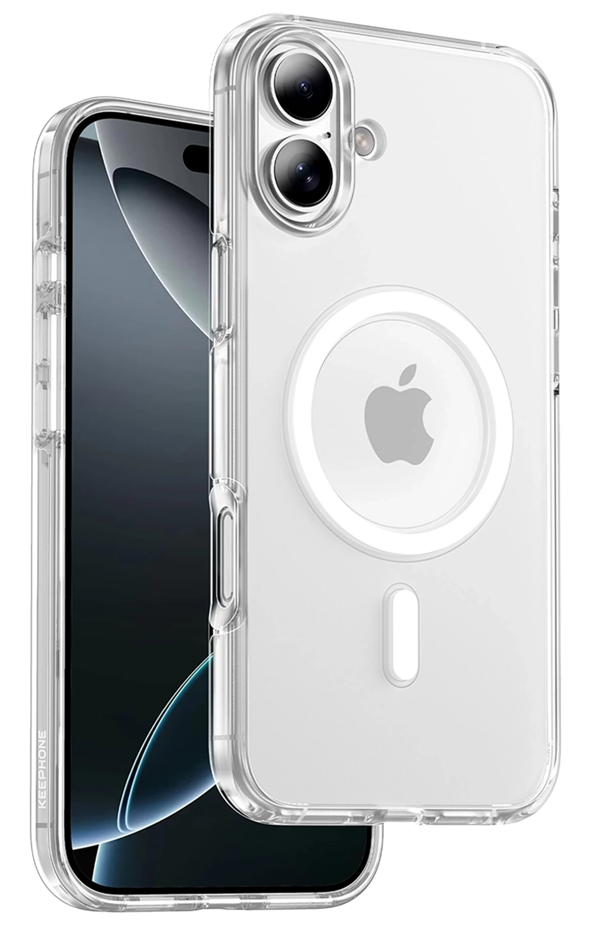 Keephone Apple iPhone 16 Non Yellow Şeffaf Magsafe Kılıf - Şeffaf
