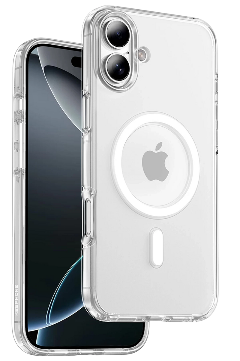 Keephone Apple iPhone 16 Non Yellow Şeffaf Magsafe Kılıf - Şeffaf